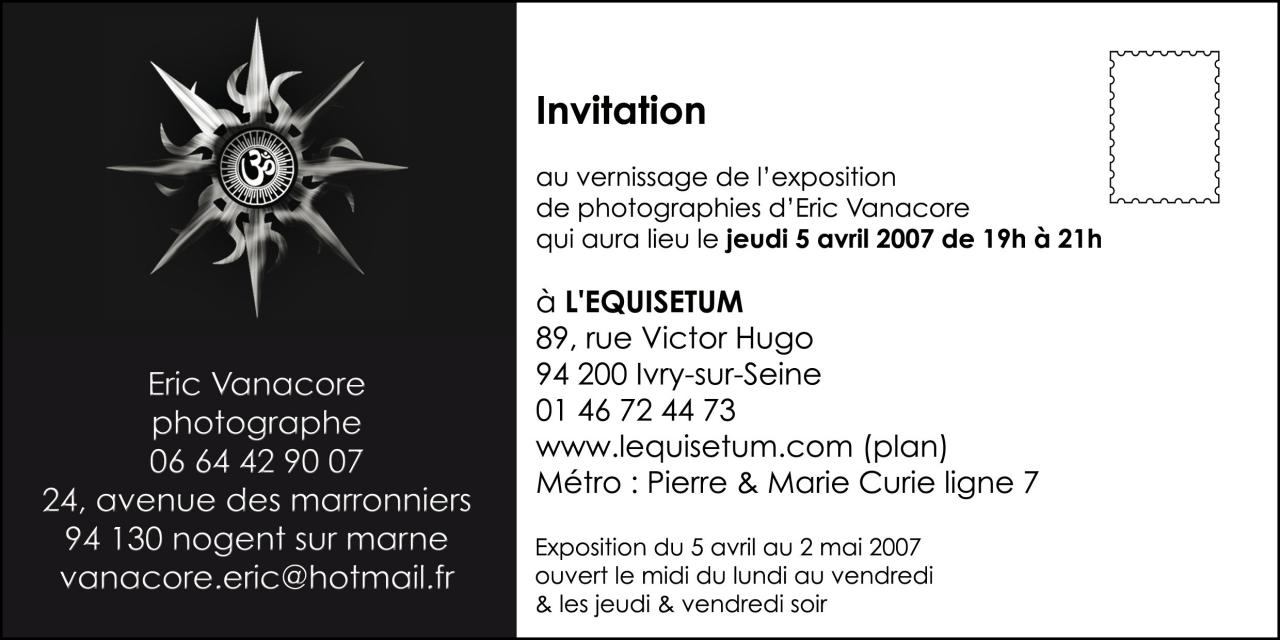 Carton Invitation Expo Ivry 2007 verso