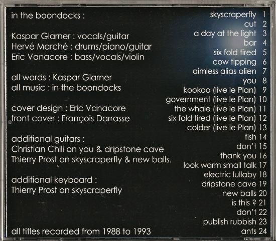 In the boondocks back cover